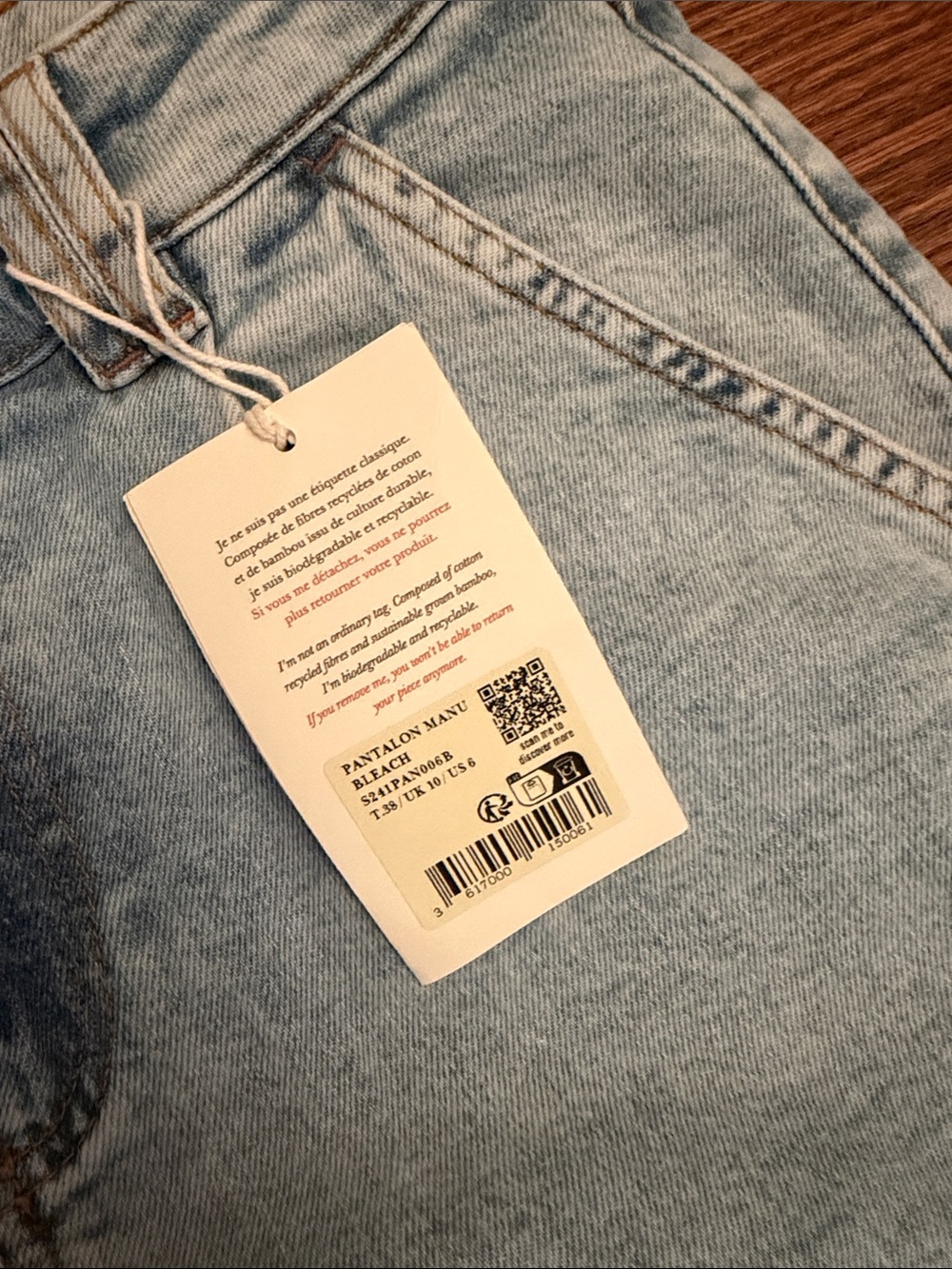 Sezane Manu Trousers in light Wash - Picture 3 of 4